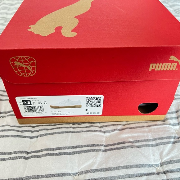 Puma White Sneakers Size 9.5 New Carina 3.0 - Picture 4 of 7